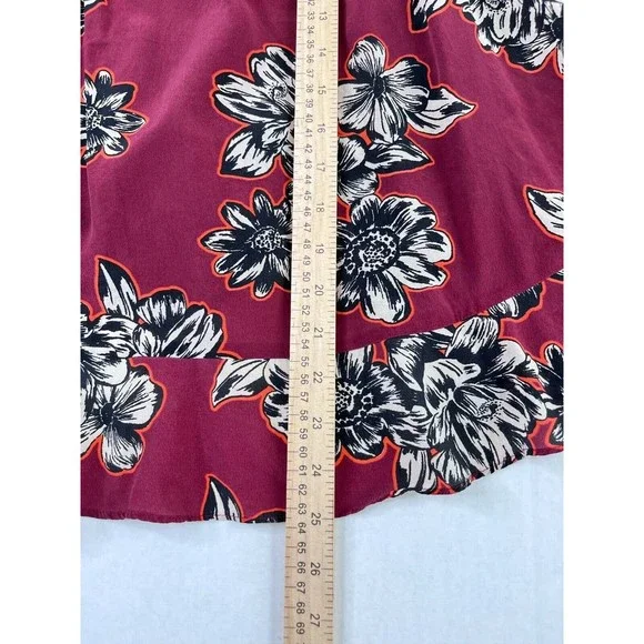 Maeve By Anthropologie Zebella Silk Floral Tank Top Size 6 Sleeveless Maroon - Picture 12 of 12